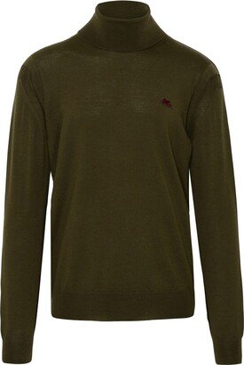 Logo Embroidered Turtleneck Knitted Jumper-AC