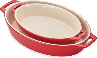 Ceramic 2-Piece Oval Baking Dish Set-AB