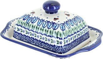 Blue Rose Pottery Blue Rose Polish Pottery Garden Tulip Butter Dish