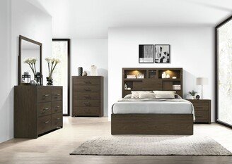 Hendrix 6-Drawer Dresser with Mirror in Walnut