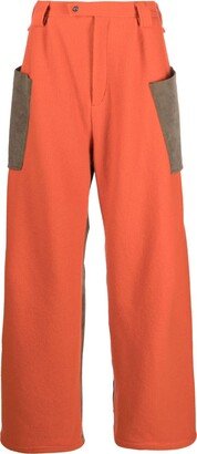 Orange Meno Panelled Wide-Leg Trousers