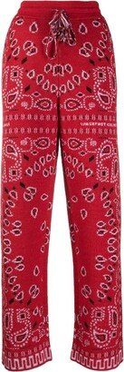 Bandana wool-alpaca blend track pants