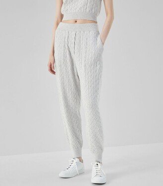 Cashmere Cable-Knit Sweatpants