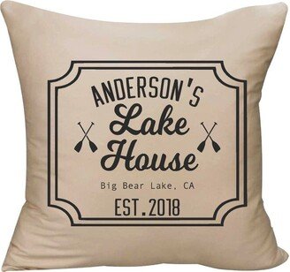 Personalized Custom Lake House' Name Established Linen Pillow Cover Home Decor Lake Life Housewarming Gift, Vacation