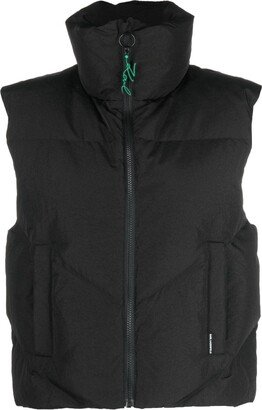 Padded Zip-Fastening Puffer Waistcoat