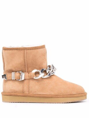 Chain-Link Ankle Boots