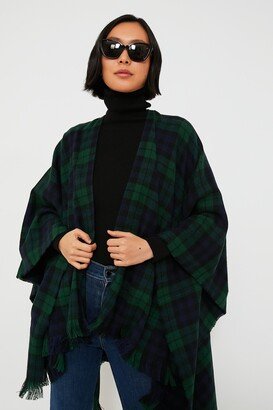 David and Young Exclusive Blackwatch Tartan Ruana Poncho