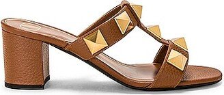 Roman Stud Slide Mule in Tan