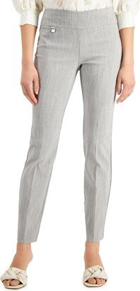 Tummy-Control Textured Pull-On Printed Skinny Pants, Created for Macy's