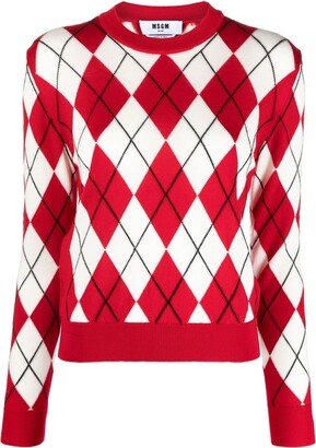 Argyle Intarsia-Knit Virgin Wool Jumper