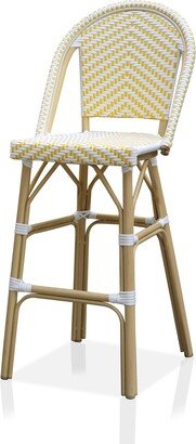 Ariel French Natural Tone 30-inch PE Wicker Patio Bar Chairs