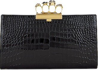 Jewelled Flat Pouch in Black