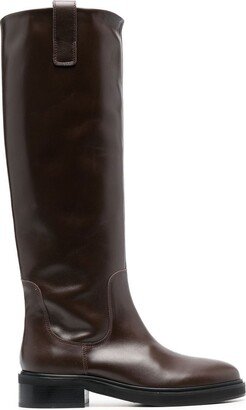 Knee-Length Leather Boots-AA