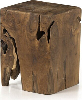 Four Hands Teak Square Stool