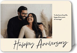 Anniversary Card: Charismatic Charm Anniversary Card, Beige, 5X7, Matte, Folded Smooth Cardstock, Rounded