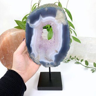 Natural Agate On Wood Stand - Ooak | Uooak-S5-29