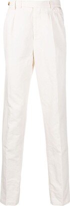 Pleated Cotton Tapered Trousers-AA