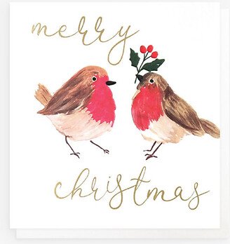 Selfridges Edit Pair of Robins Paper Christmas Cards Pack of 8