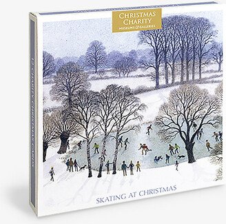 Selfridges Edit Christmas Charity Skating-print Christmas Cards Pack of 12