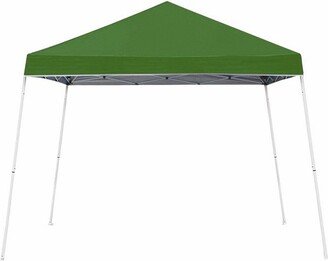 10 x 10 Foot Angled Leg Instant Shade Outdoor Canopy Tent Portable Gazebo Shelter for Camping or Backyard Grilling, Green