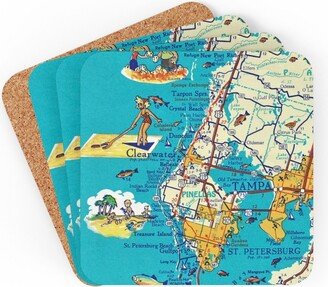 Clearwater Florida Coaster Set - Map Airbnb Decor Gift Housewarming