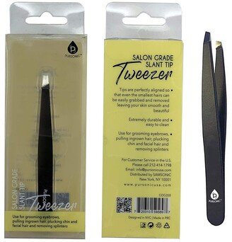 Salon Grade Professional Slant Tip Eyebrow Tweezer, Great for Facial Hair, Ingrown Hair, Splinter & Blackhead Remover