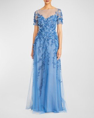 Margaret Beaded Applique A-Line Gown