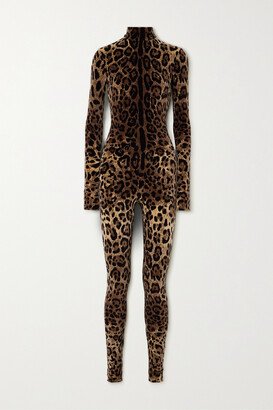 Kim Leopard-print Cotton-blend Chenille Jumpsuit - Animal print