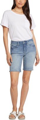 Ella Womens Whisker Wash Midi Bermuda Shorts