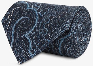 Mens Indigo Lipari Paisley-print Silk tie