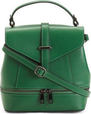 Leather Convertible Backpack With Bottom Zipper for Women