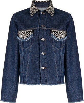 BLUEMARBLE Zebra Print-Detailing Denim Jacket