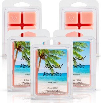 5 Pack - Tropical Paradise Scented Wax Melt Cubes 2 Oz X Packs = 10 Ounces