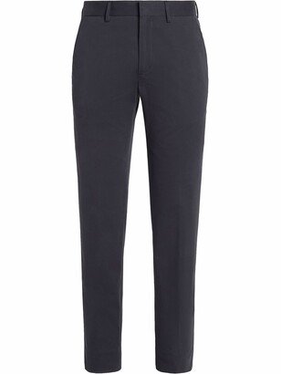 Slim-Cut Cotton Trousers-AA