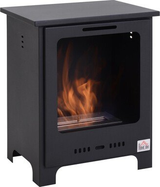 Homcom Freestanding Ethanol Fireplace Stove, Burns up to 3 Hours, Black