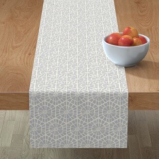 Table Runners: Geometric Block Print - Neutral Table Runner, 72X16, Gray