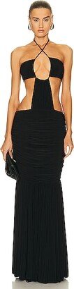 Jason Bra Fishtail Gown in Black