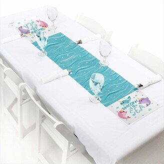 Big Dot Of Happiness Narwhal Girl - Petite Under the Sea Party Paper Table Runner - 12 x 60 inches