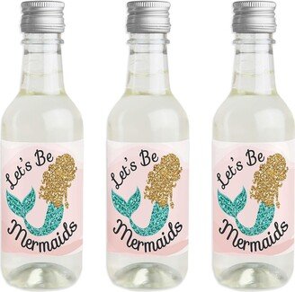 Big Dot Of Happiness Let's Be Mermaids - Mini Wine Bottle Label Stickers - Party Favor Gift - 16 Ct