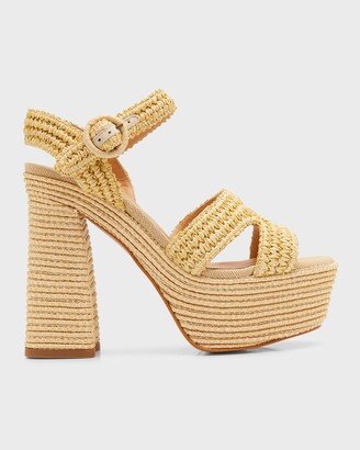 Adriana Raffia Platform Sandals