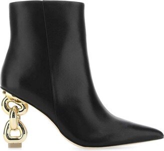 Pointed-Toe Heeled Ankle Boots