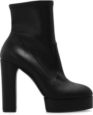 Heeled Ankle Boots With Leather