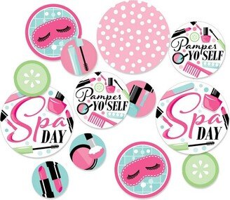 Big Dot of Happiness Spa Day - Girls Makeup Party Giant Circle Confetti - Party Decorations - Large Confetti 27 Count