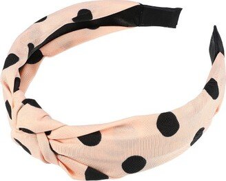 Unique Bargains Women's Polka Dot Knotted Headband 1 Pc Pink