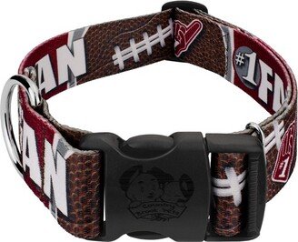 Country Brook Petz 1 1/2 Inch Deluxe Crimson and White Football Fan Dog Collar Limited Edition (Extra Large)