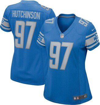 Women's Aidan Hutchinson Blue Detroit Lions Game Jersey