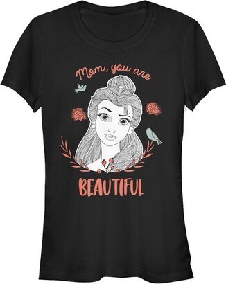 Junior's Beauty and the Beast Beautiful Mom T-Shirt - Black - Medium