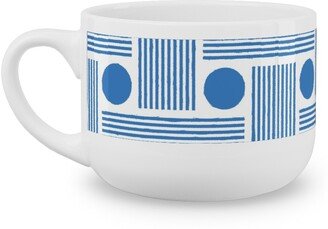 Mugs: Beams - Blue Latte Mug, White, 25Oz, Blue