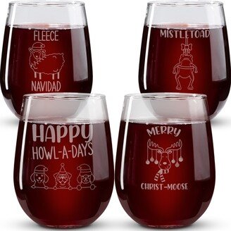 Funny Christmas Wine Glasses-Funny Gifts For Women-Christmas Glass-Family Gift-Elephant Exchange