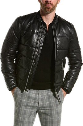 Russel Leather Puffer Jacket-AA